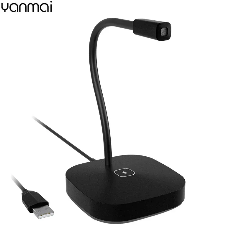 Микрофоны USB Microphone Yanmai Computer PC Gooseneck Microfone с кнопкой отключения для потокового подкастинга Gaming Mic для ноутбука Mac