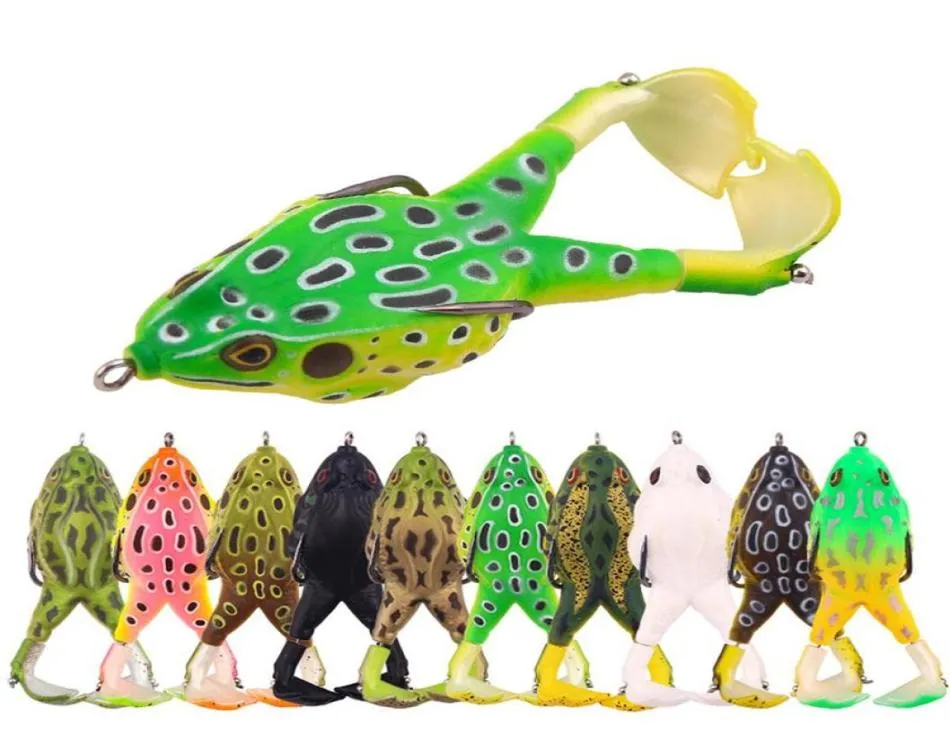 10pcs lot 9cm 13 6g Lure de grenouille pour la basse de serpent Pike Bionic Fishing Lere Set Kit