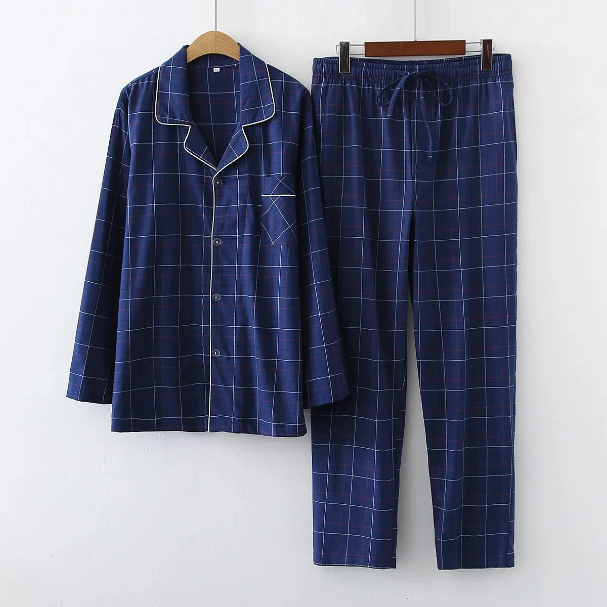 Autumn Winter Men's Cotton Print pyjama set - Casual