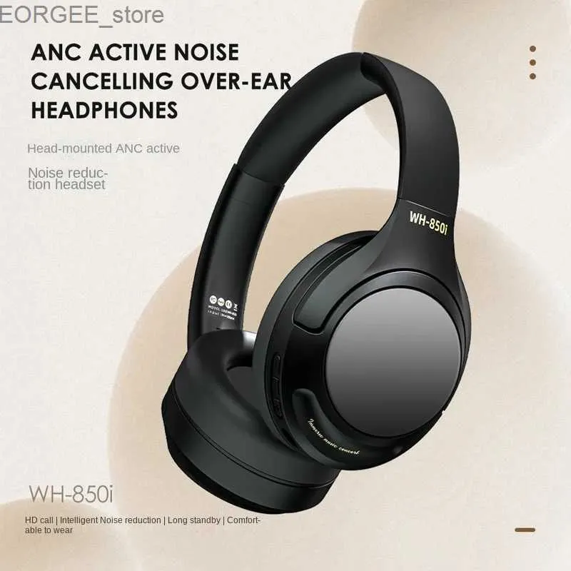 Cell Phone Earphones Active Noise Cancellation New Model Over-Ear Bluetooth Headphones Wireless ANC Deep Bass Gaming Headset Sports Y240407