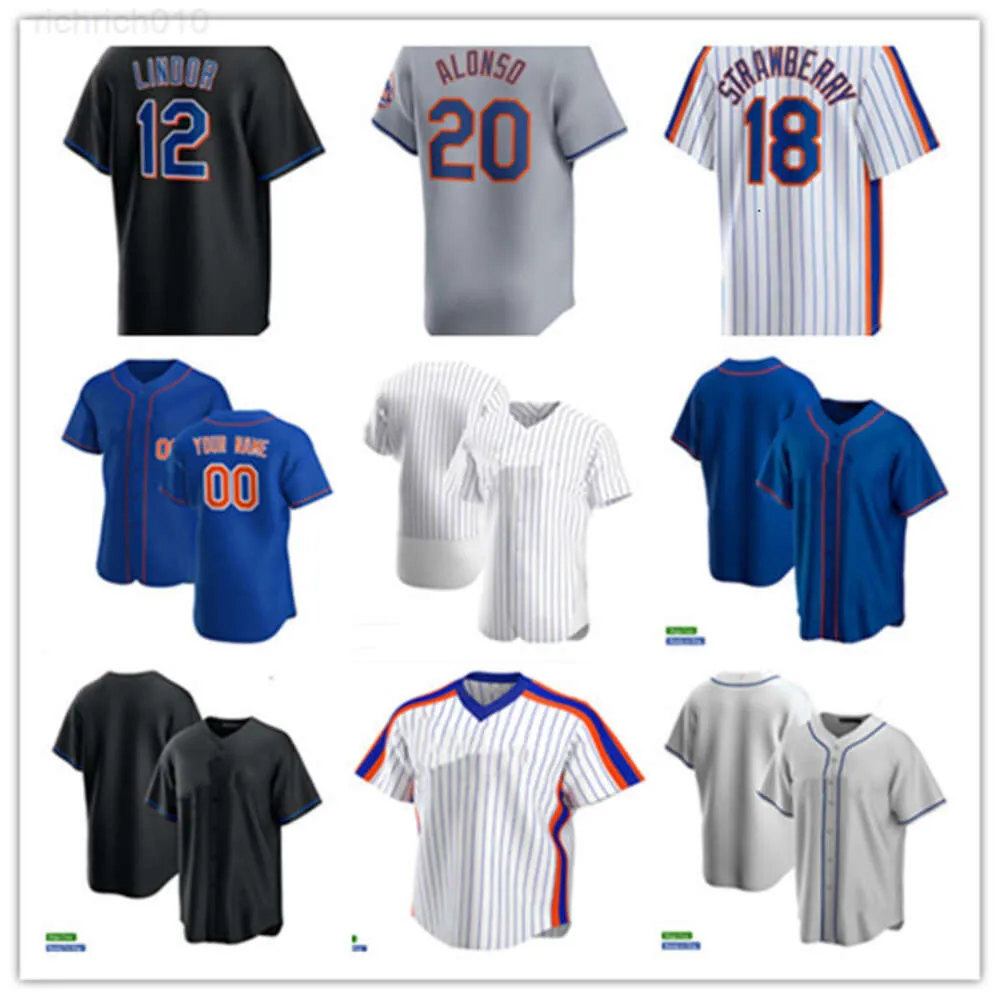 Darryl Strawberry Mike Piazza Keith Hernandez Tom Seaver Francisco Alvarez Starling Marte Brett Baty Brandon Nimmo Francisco Lindor Jeff McNeil Jersey de beisebol