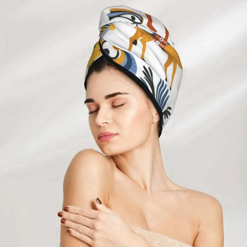 Towel Magic Microfiber Shower Cap Ancient Egyptian Religion Bath Hat Dry Hair Quick Drying Soft Lady Turban Head