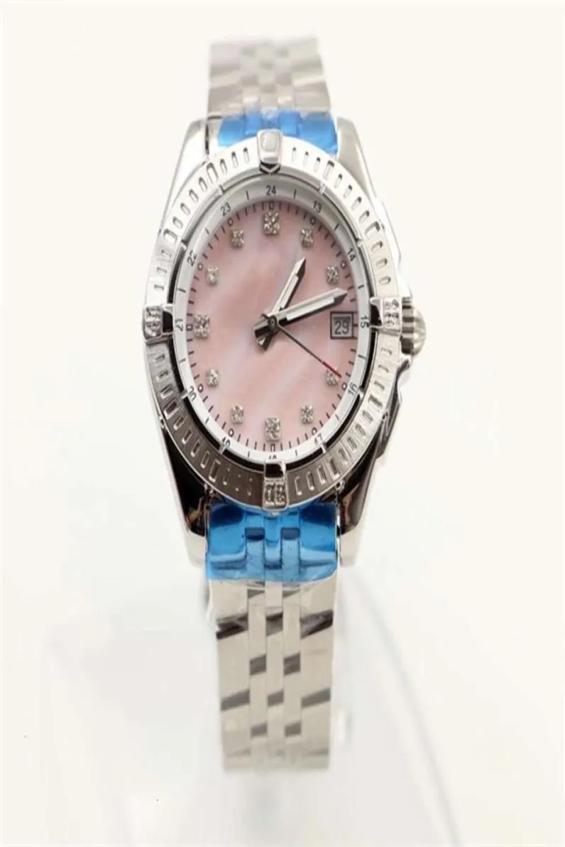 Роскошные женщины -запястья Watch B01 Pink Pearl Dial Superocean Quartz Движение 1884 Galactic Silver Sea Wolf Steel Ladies.