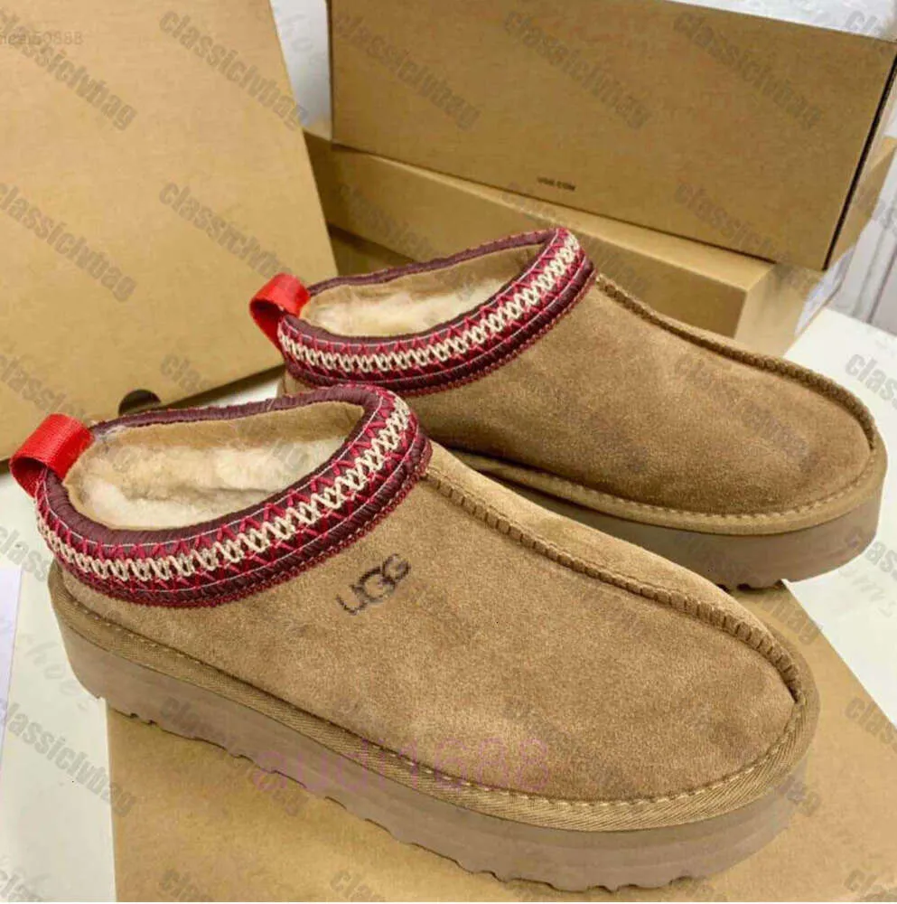 Tasman Slippers Chestnut Fur Slides Sheepskin Shearling Tazz Mules Women Men Ultra Mini Platform ugh boot Slip-on Shoes Suede Upper Comfort Winter UGGsity 606ess