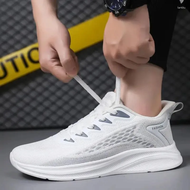 Casual Shoes Spring Breathable Running Sneakers Lace Up Round Toe Thick Sole Non-slip Comfy Head Sports Chunky Trainers