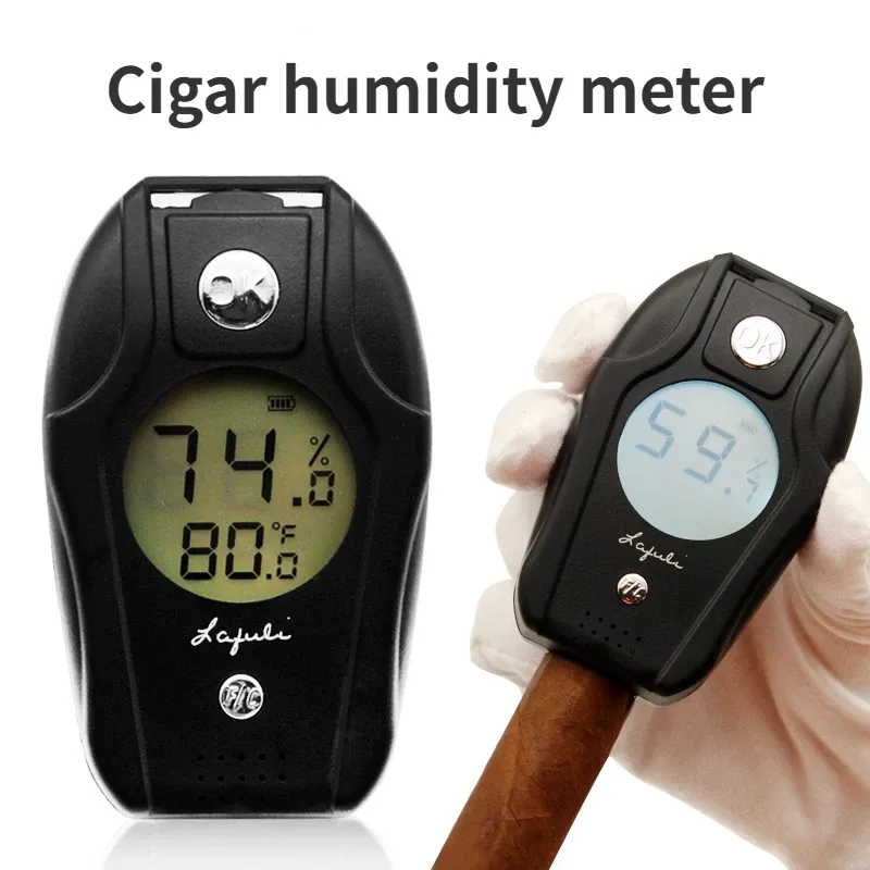 Humidor Cigar Humidity Tester à l'intérieur du testeur d'humidité à l'intérieur de l'hygromètre numérique en plastique pour Humidor Travel Accessoires de cigares