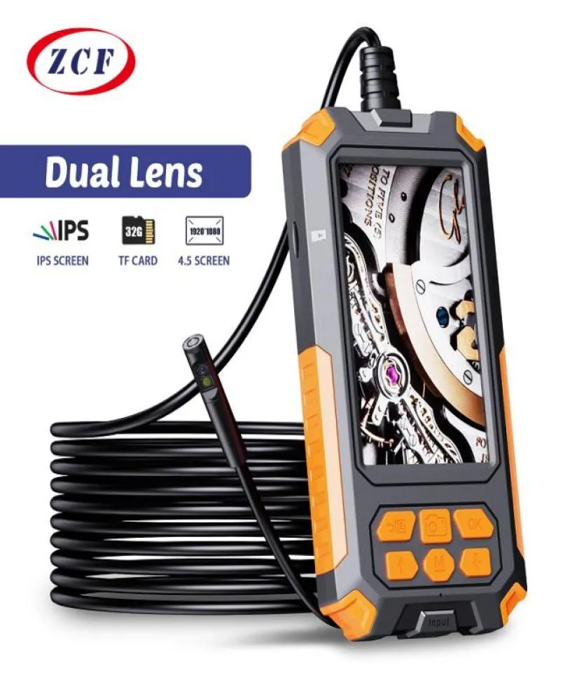 P50 Dual Lens Industrial Endoscope 45 Inch IPS Screen HD 8MM55MM Dual camera 9 LED Lights IP68 Waterproof With 32G TF Cardhello2915949323