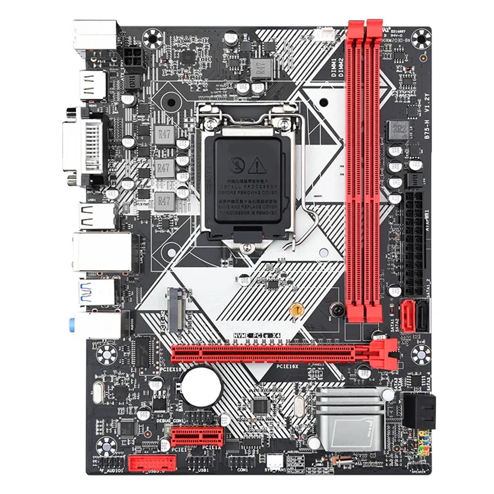 Материнские платы B75H PC Mainboard USB3.0 SATA3.0 настольная панель DDR3*2 Память 4 PIN PCIE3.0 16x 16GB MAXI MINing Board Desktop Accessy PC Accessy