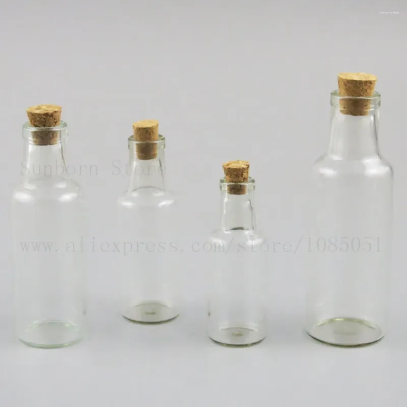 Förvaringsflaskor 30 x 12 ml 15 ml 25 ml 35 ml transparent glas som önskar flaskflaskor med korkdriftburkar för bröllop DIY dekoration gåva burk