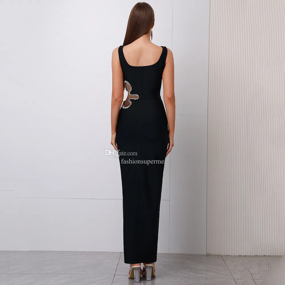 chinese dress ladies Black Pearl Beaded Maxi Dress L