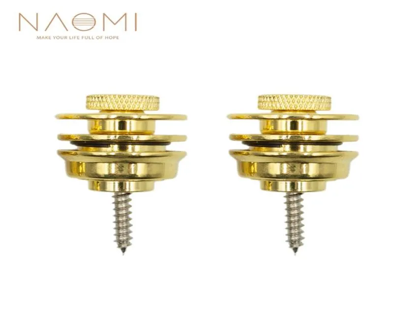 Naomi gitaarriem knop slot straplocks gitaar akoestische elektrische basband gouden kleur gitaar onderdelen accessoires new5435133