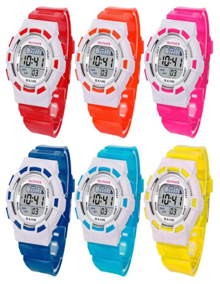 Honhx Waterproof Children Boys Digital Led Sports Watch Kids Fashion Alarm Watch Gift Reloj Hombre Watch3330123