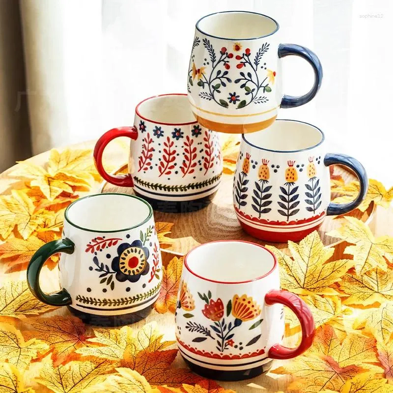 Tazze creative tazza di ceramica dipinta a mano Personalità per la colazione latte tazza per la cucina domestica cucina forniture per bevande