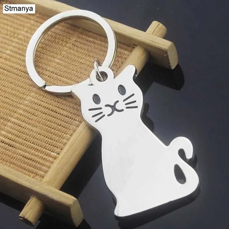 Keychains Lanyards Hot Cartoon Cat Key chain Bag Charm Accessories key ring New Men women Couple gift Jewelry K2034 Q240403