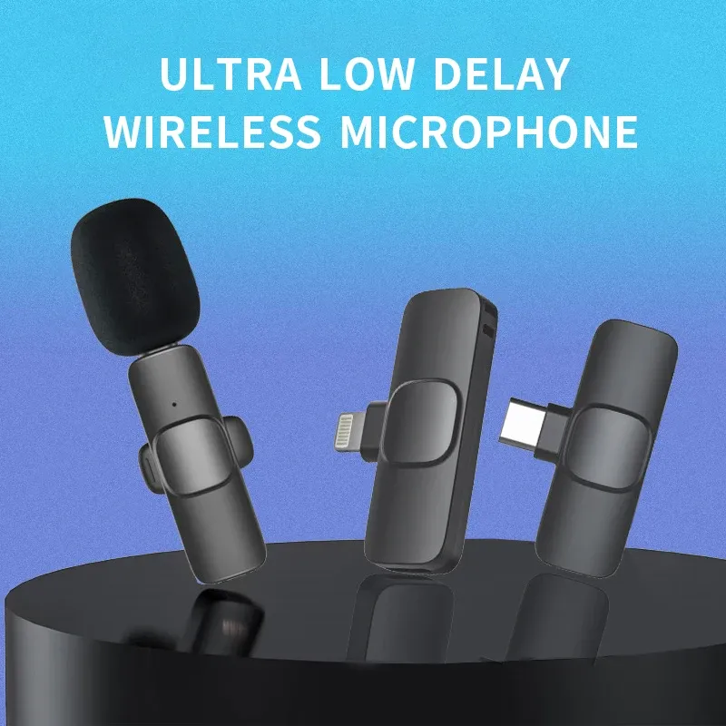 Radio Portable Wireless Lapel Microphone With Charging Box Mini Radio Microphone Lavalier Mic Noise Reduction for iPhone/Android Live