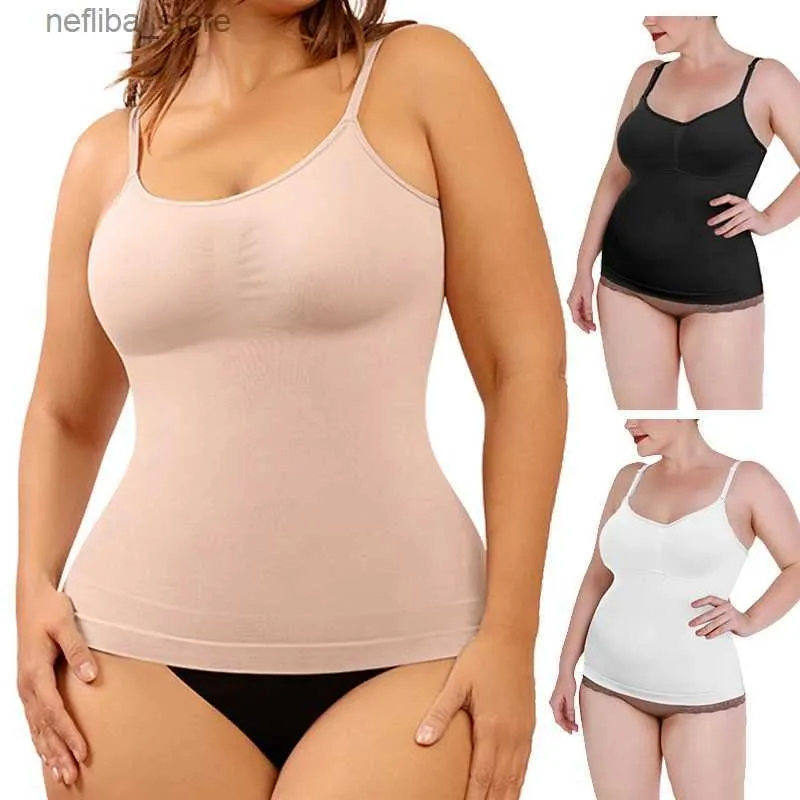 Shaper de barriga de cintura plus size em camisola para mulheres barriga controle cami xamper