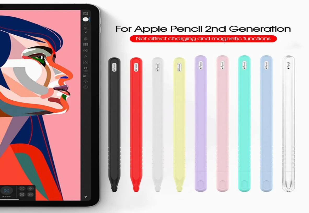 Evrensel Silikon Kalem Koruyucu Kılıf Kapağı Tablet PC Stylus Pens Çok renkli Antifall IPad 21477281