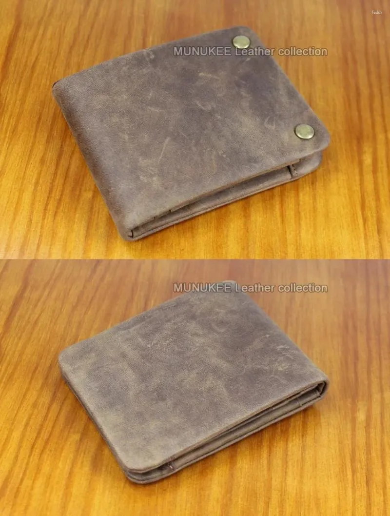 Portfele Vintage Crazy Horse oryginalny portfel skórzany mężczyźni męskie bifold sprzęgło monety w horyzontalnym stylu WF110