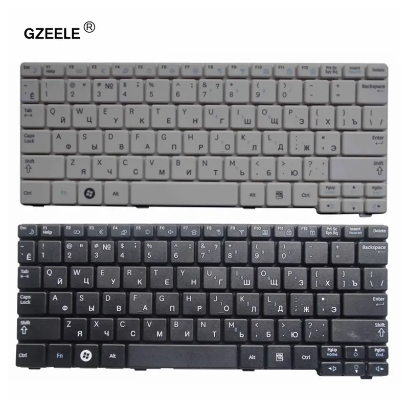 Teclados gzeele novo teclado russo para samsung n150 mais n143 n145 n148 n158 nb30 nb20 n102 n102s n100s laptop preto/branco layout