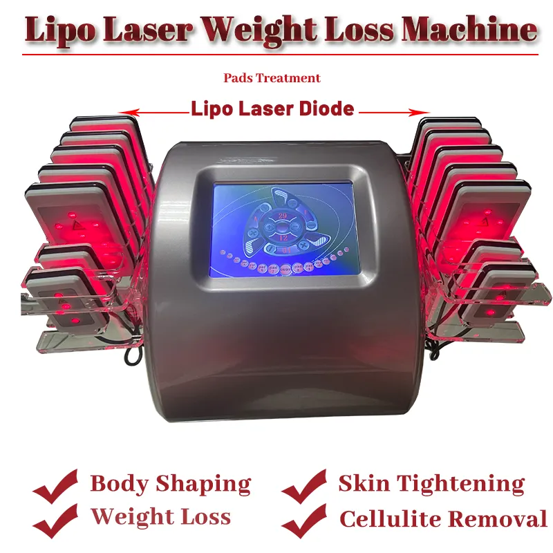 Lipo -Laserdiodenkörper -Schlampe -Maschine Lipolaser Behandlung Schmerzlinderung Abdominalzellulite Entfernung Haut Straffung