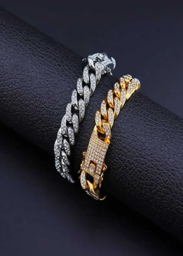 Hiphop legering armband heren diamant cuba armbanden 12 mm brede vlindergespelen sieraden eenvoudige overdreven armband7153812