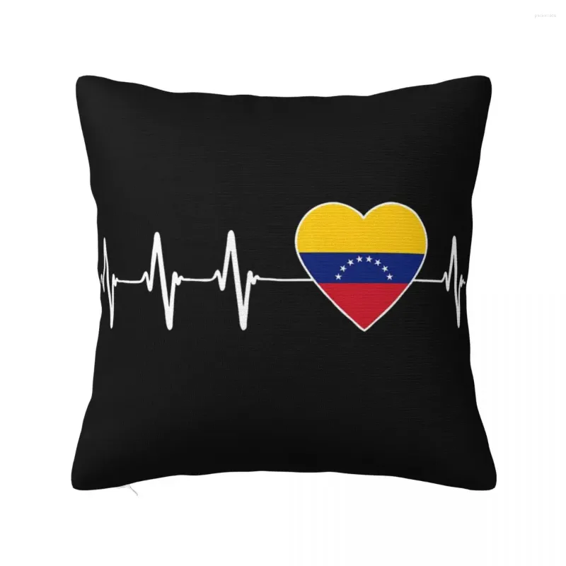 Pillow Venezuelan Heartbeat Heart Family Square Case I Love Venezuela Country Flag Covers Zipper Pillowcase For Sofa