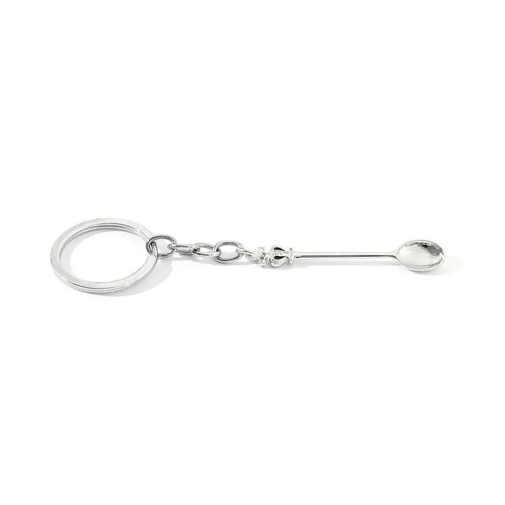 Keychains Lanyards Küchenlöffel Krone Vintage Schmuck Geschenk Silber Anhänger handgefertigtes Metallschlüsselkettenschlüsselring Q240403