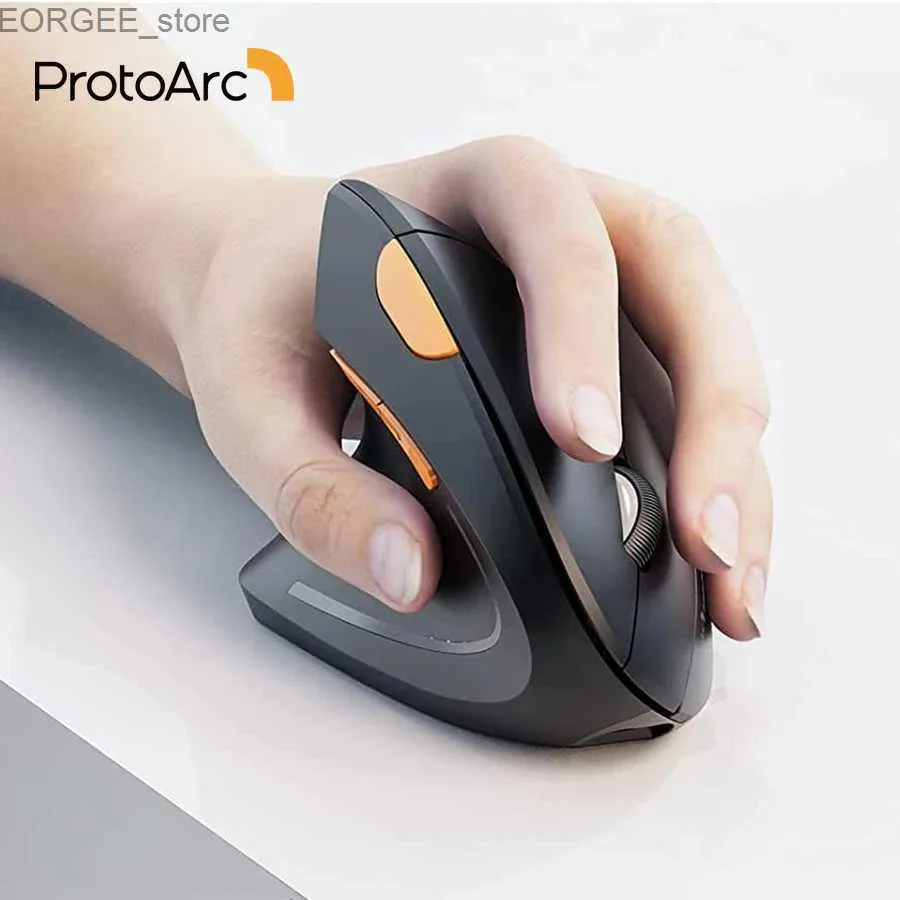 MICE ProTOARC EM13 Wireless Vertical Mouse左利きの充電に適した2.4G USBエノニックマウスPCおよびラップトップY240407に適しています