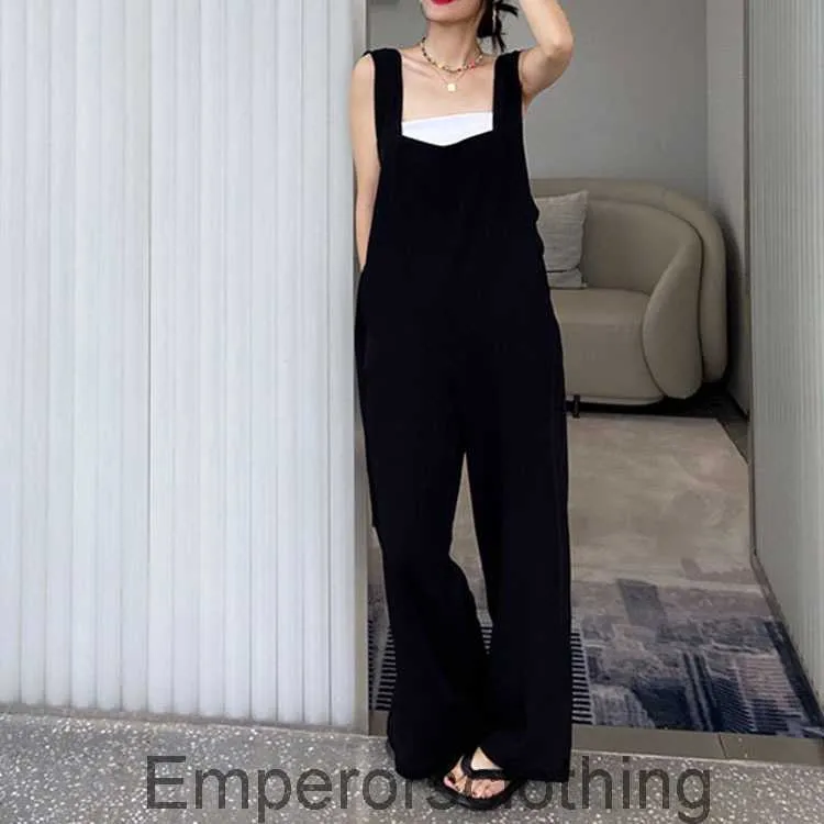 Sourcettes à tube droit noir Summer Summer Thin Lut Line Casual Wide Leg S dépôt Juin