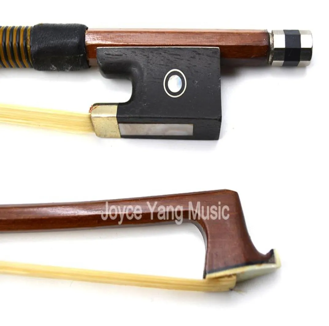 Violin Bow Fish Eye Inlay Ebony Frog Suede Twined Mahogny Horse Hair 18 14 12 34 44 8309572