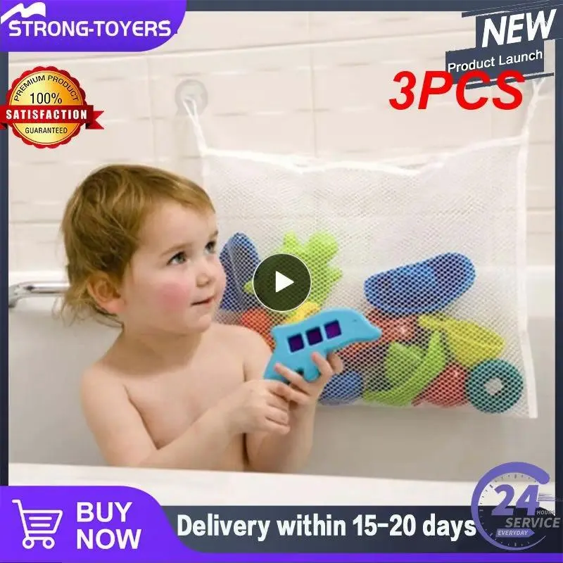 Aufbewahrungstaschen 3pcs umweltfreundliche Babybad Badewanne Spielzeugnetz-Saugnapf-Tasse Dusche ordentliche Organizer Zuhause