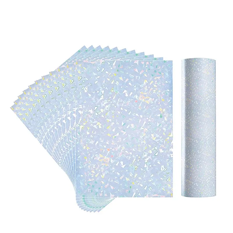 Papier 100 feuille / lot auto-adhésif papier imprimable papier autocollant PVC brillant A4 papier autocollant holographique pour les imprimantes à jet d'encre et laser