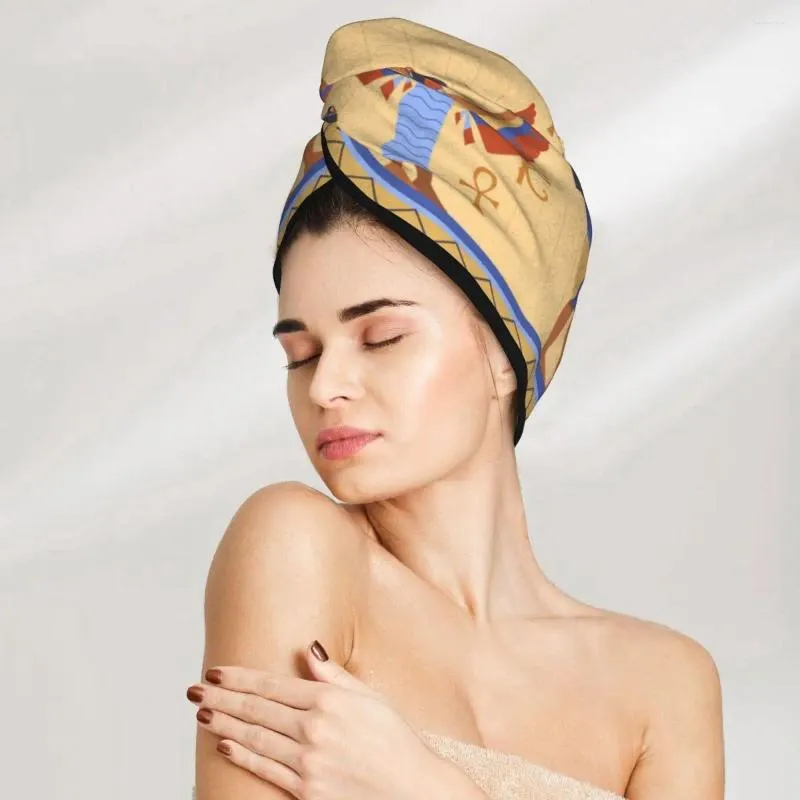 Handtuchmagie Mikrofaser Duschkappe ägyptische Gottheiten Bad Hut trockenes Haar Schnell trocknend weicher Lady Turban Kopf