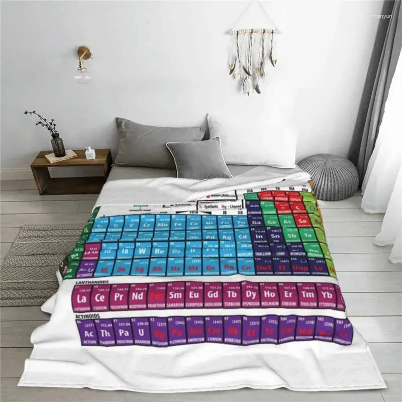 Breathable Flannel Minecraft Fleece Blanket With Periodic Table Of