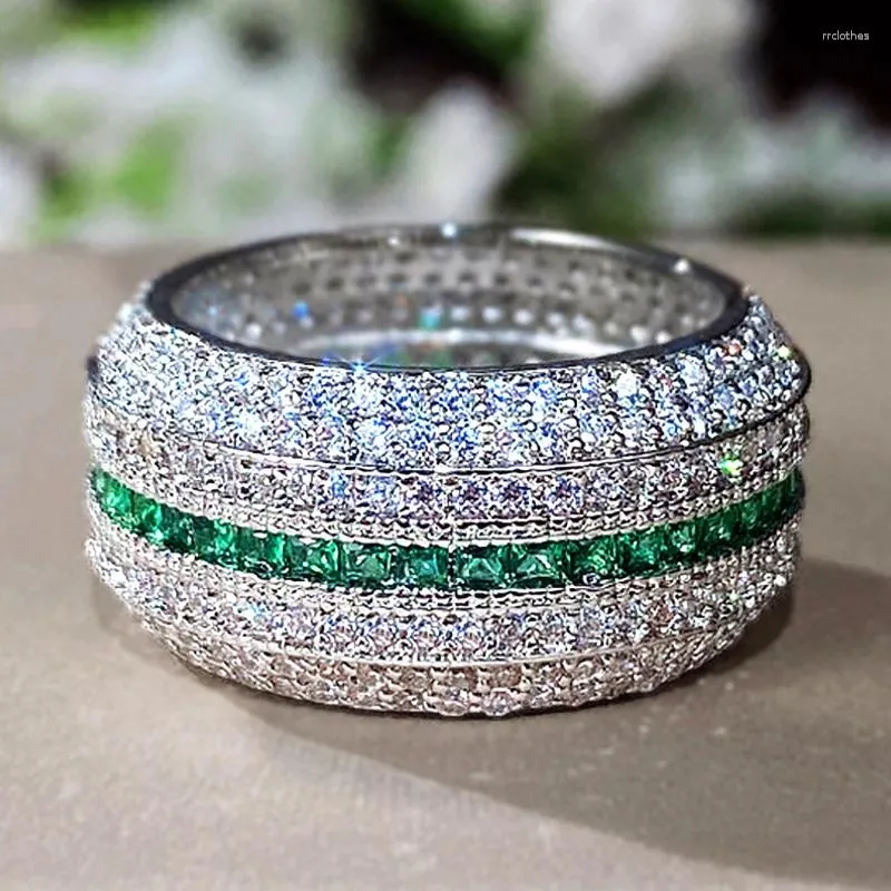 Кластерные кольца Huitan Luxury Cubic yrigonia обещание для женщин Простой дизайн