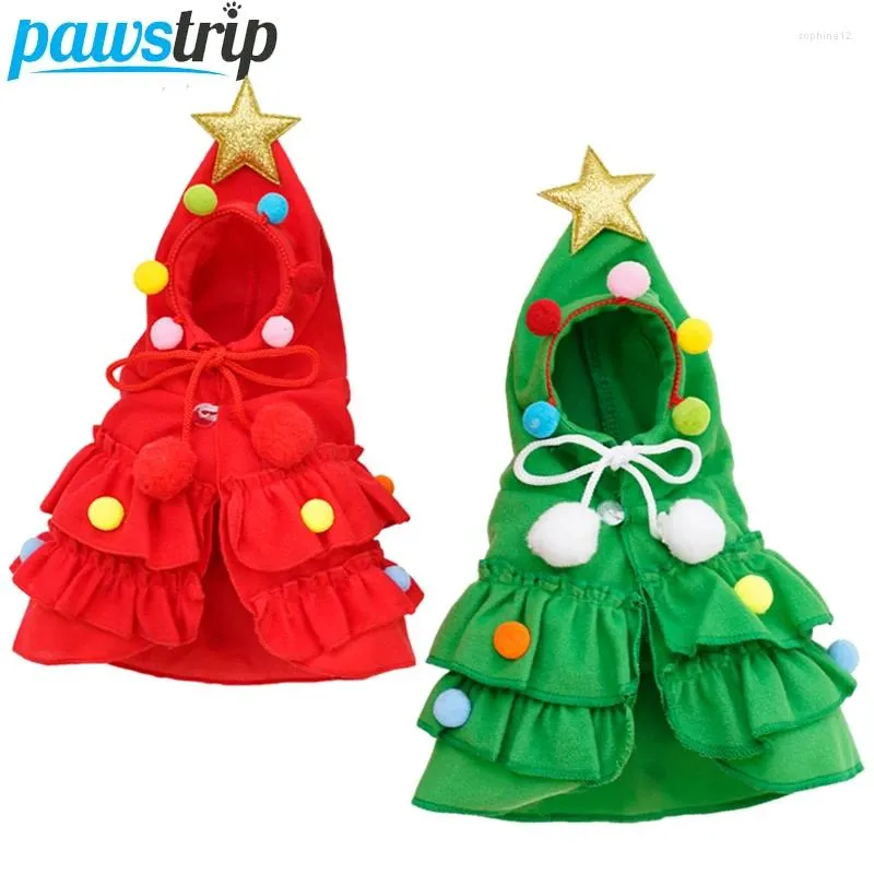 Dog Apparel Christmas Pet Cape For Small Dogs Cats Clothes Cloak Coat Puppy Cosplay Santa Tree Costume Supplies