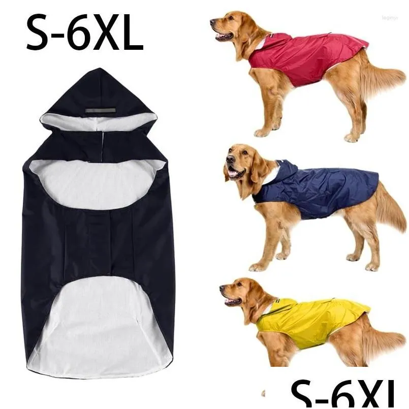 Vêtements pour chiens arc-de-papier sweat à sweat imperméable veste pluie poncho vêtements de pluie pour animaux de compagnie avec bande réfléchie des chiens extérieurs accessoires