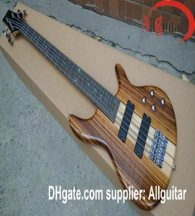 5 strings Bass Natural One piece Body BASS Active pickups China Electric Bass guitar2566220
