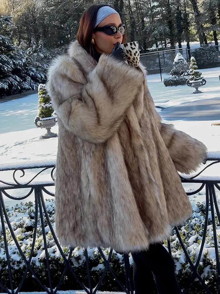 Wedding Guest Faux Fur Jacket Women's Faux Fur Coat - Fluffy Cardigan Jacket  With Pockets For Fall, Winter, Weddings & Formal Events Winter Wedding Coat