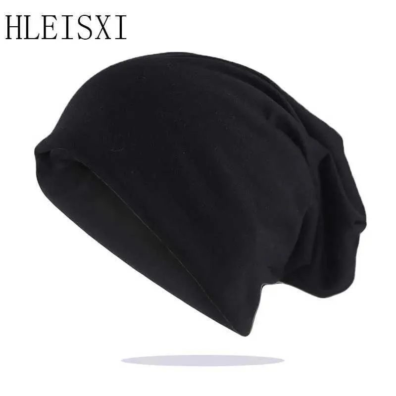 Beanie/Skull Caps Hleisxi新しい春の暖かい女性帽子カジュアルスタッキングソリッドカラースカルビーンメンズファッションQ240403