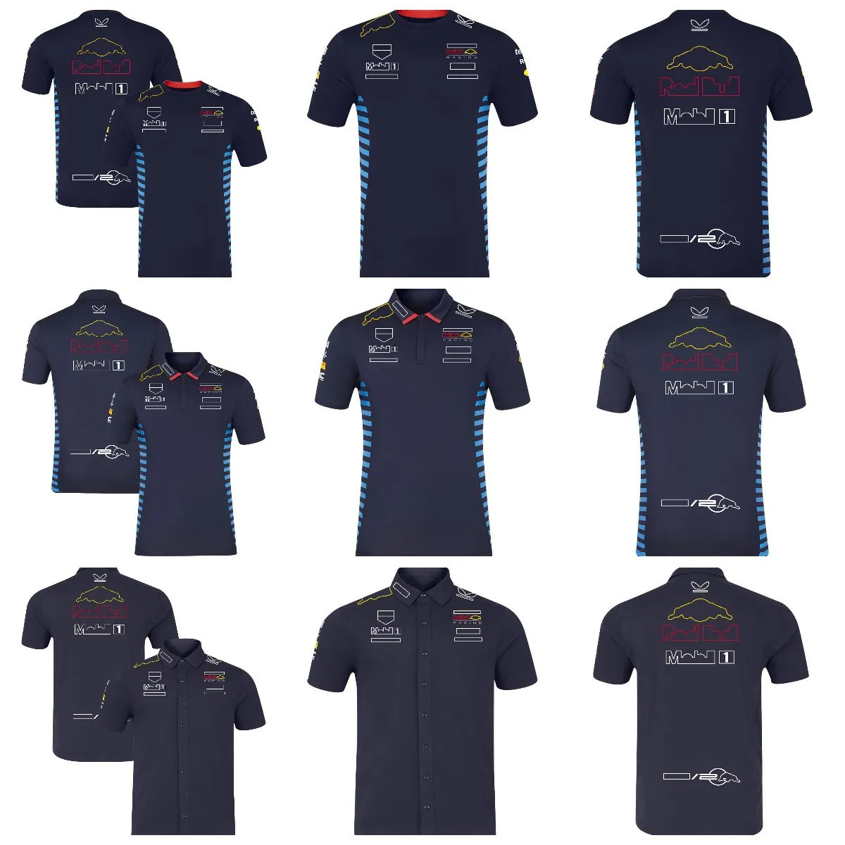 2024 new F1 racing suit team summer short sleeve lapel POLO shirt plus size custom quick-drying clothes