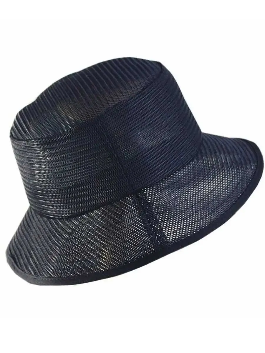 Hates de borde anchos cubo de verano Summer de malla transpirable sombrero de pescador de gran tamaño Panamá de gran tamaño Boonie Cap Men más 56-58 cm 58-60cm 60-62cm Q240403