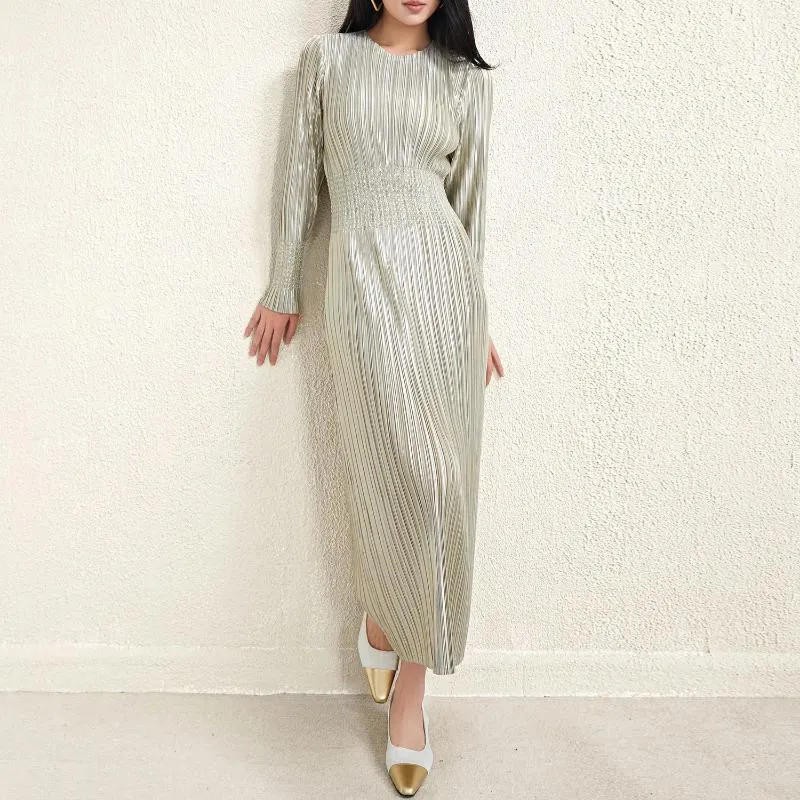 Casual jurken sanzhai jurk grensoverschrijdende 2024 lente en herfst niche design zachte taille geplooid
