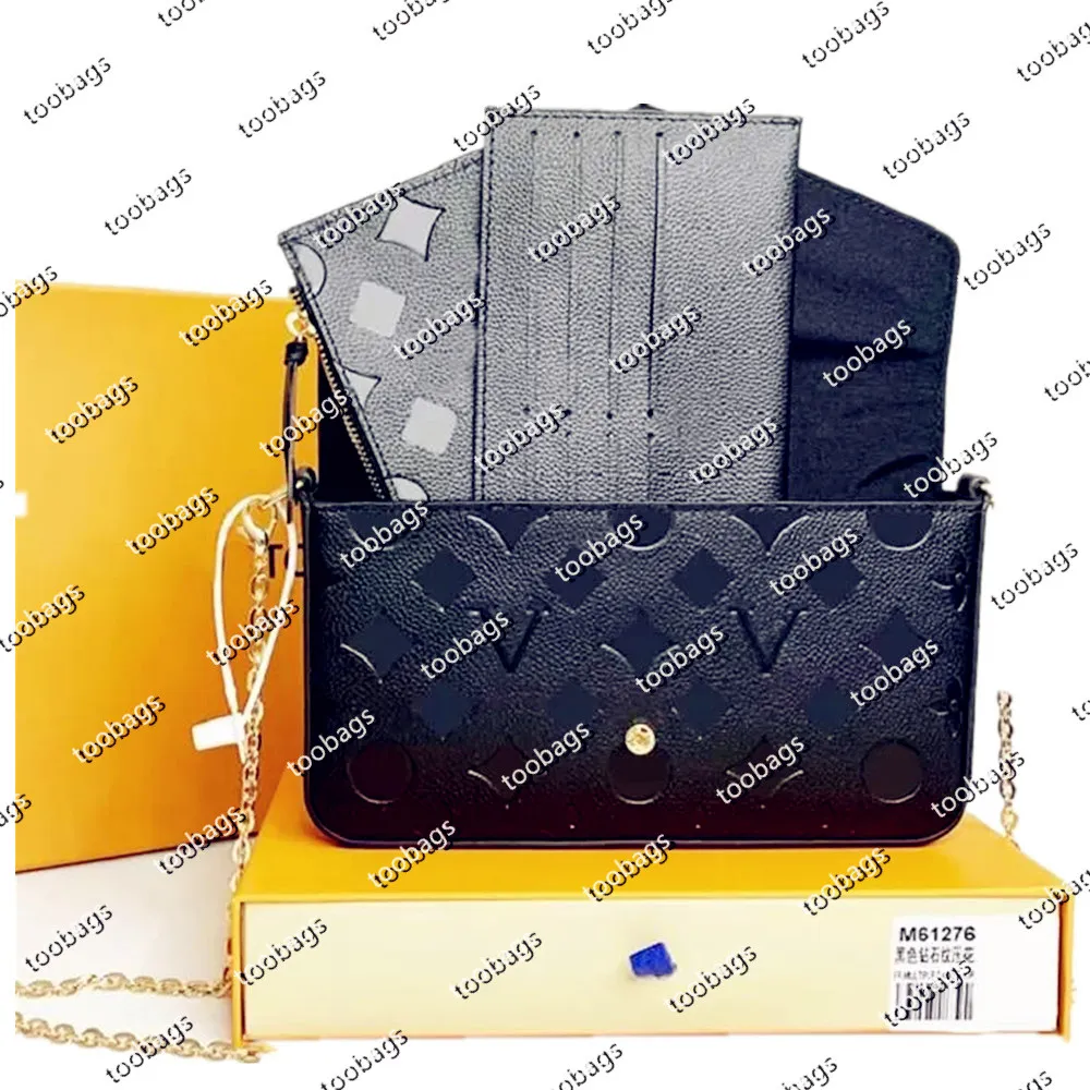 مصمم أكياس Pochette 3 PCS محافظ النساء الفاخرة رسول الكتف كيس القابض لويزفيوتوتينباج كروسودي محفظة M61276 Multi Lousis Handbag Vouton Louies