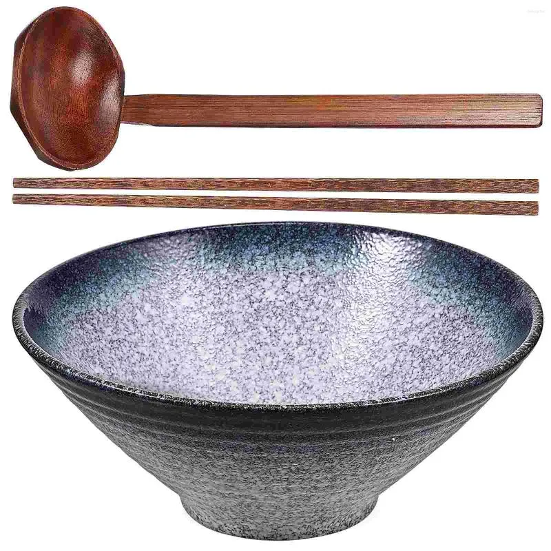 Bowls Ceramic Ramen Bowl With Spoons Chopsticks Kit Japanese Style Tableware