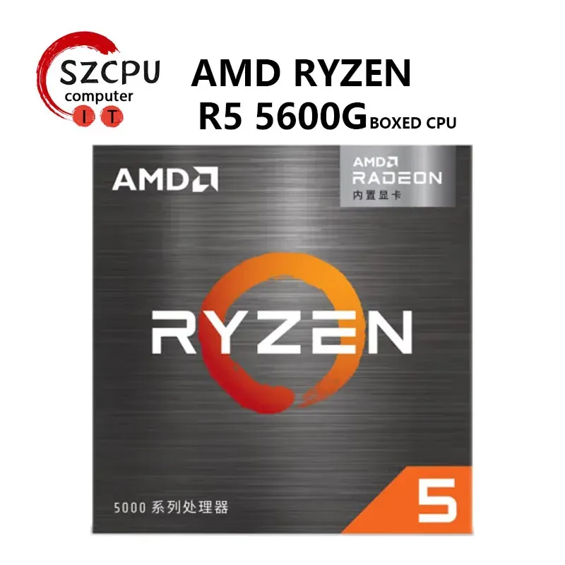 CPUS AMD RYZEN 5 5600G R5 5600G 3,9 GHz Sixcore Tweethread 65W CPU -processor L3 = 16m 100000000252 Socket AM4 NIEUW en hebben FAN