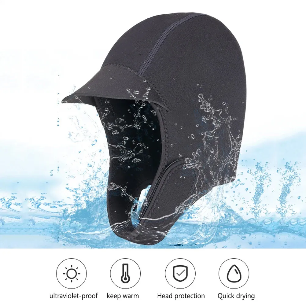 Assistenza al berretto da surf in neoprene resistente ai cappelli da nuoto a secco rapido a secco per la protezione dell'orecchio di snorkeling attrezzatura per acqua aerobica 240403