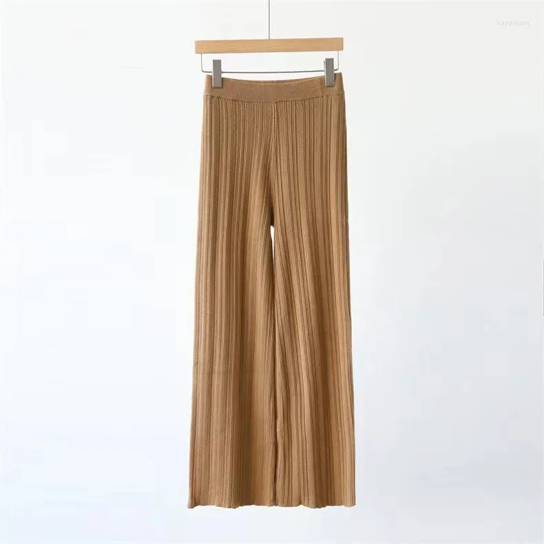 Women's Pants Slimming Crotch Covered Knit Wide Leg Autumn And Winter Wool High Waist Drop Mop