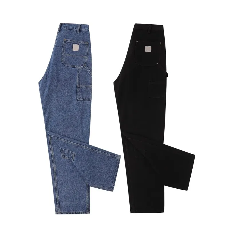 Jeans dames heren high street designer broek benen open vork strakke capris borduurwerk denim broek warme slanke jean broek modemerk vrouwen kleding