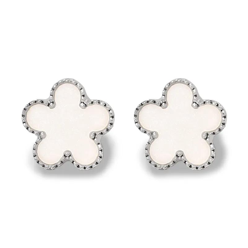 Femmes Argent Boucles D'Oreilles, Chanceux Trèfle À Quatre Feuilles Couleur Argent Bijoux Boucle D'Oreille Zircon